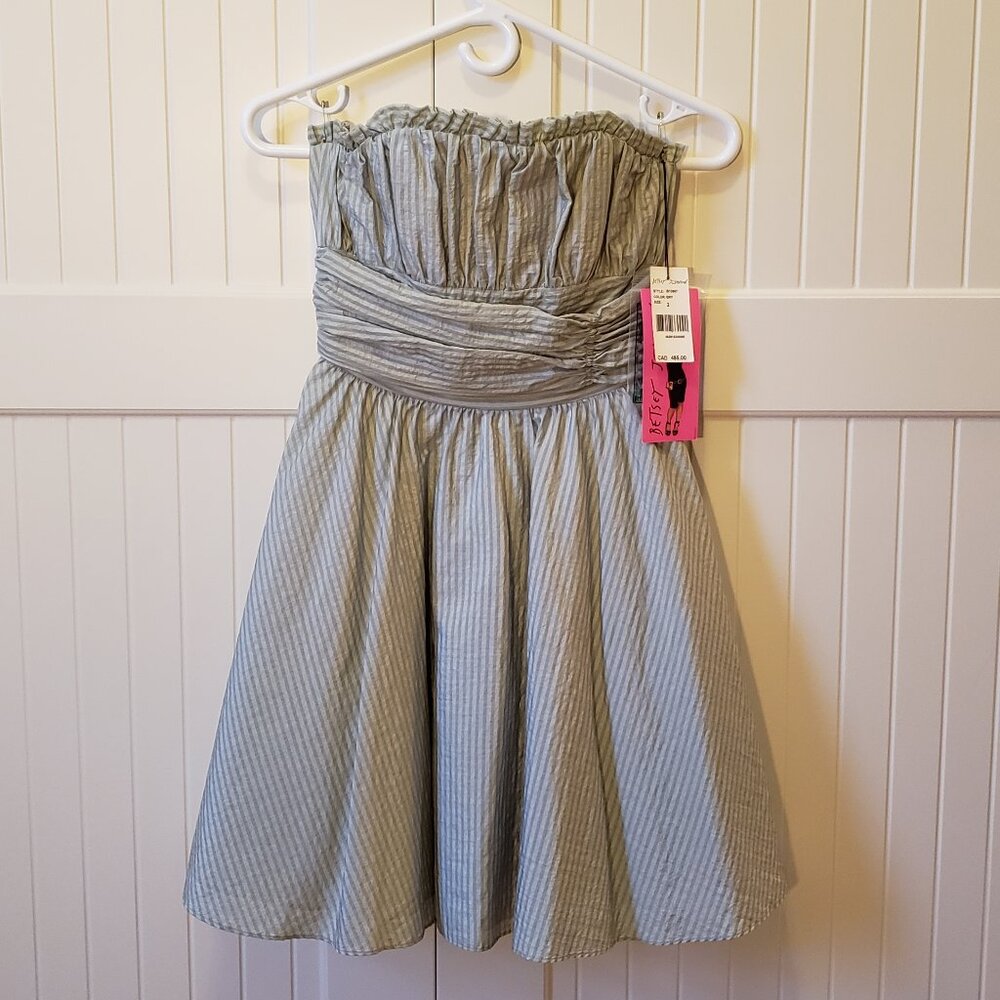 Betsey Johnson Silver Dress, Size 2 | Cocktail Formal | Layered Tulle Skirt